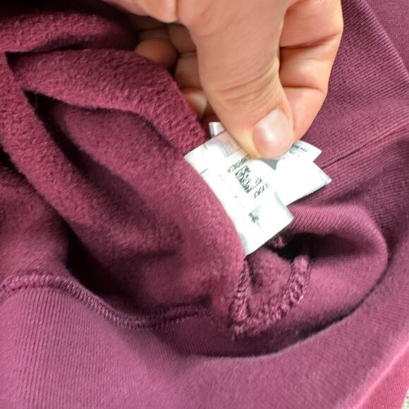 Adidas Trefoil Hoodie Womens Medium Burgundy Red Logo Play Cropped Sweatshirt * - Picture 8 of 13